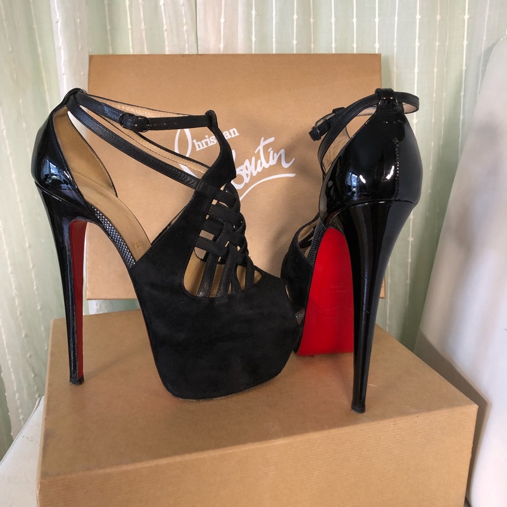 Authentic suede& leather Louboutin stiletto - Picture 1 of 13